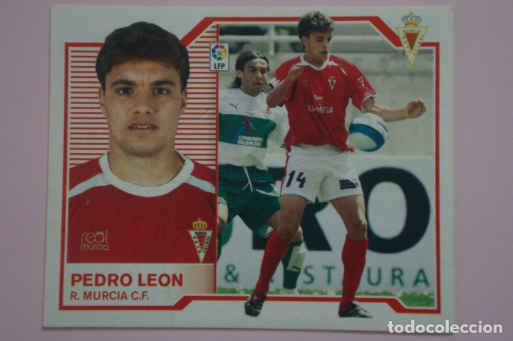 Cromos de f&uacute;tbol: CROMO DE FUTBOL PEDRO LEON DEL REAL MURCIA C.F. BAJA SIN PEGAR LIGA ESTE 2007-2008/07-08