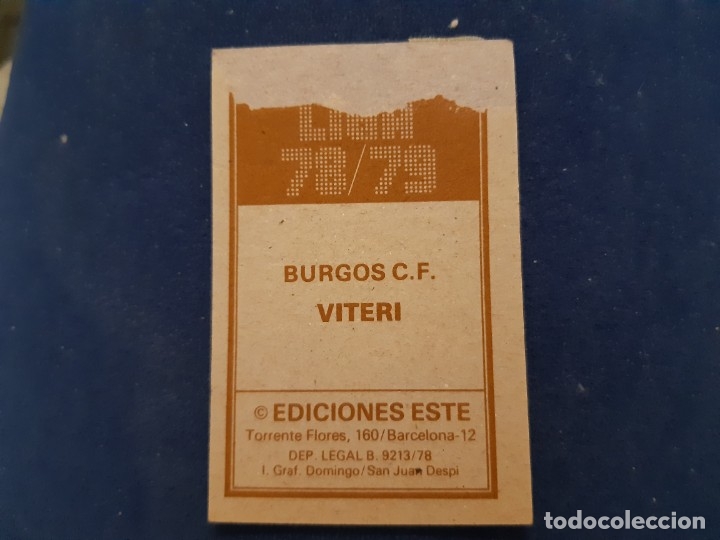 Cromos de f&uacute;tbol: 78/79 ESTE burgos viteri - Foto 2