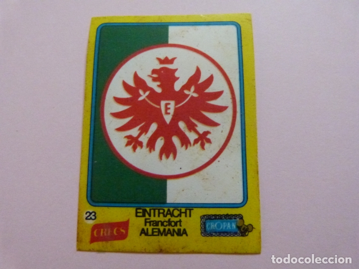 Cromos de F&uacute;tbol: CROMO DE F&Uacute;TBOL ESCUDO DEL EINTRACHT DE FRANCFORT N&ordm; 23 DESPEGADO DEL ALBUM CRUYFF CROPAN