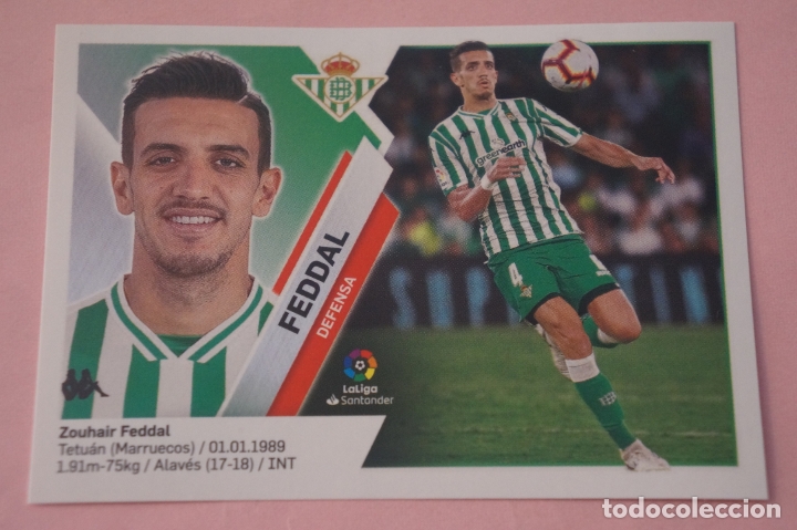 Cromos de f&uacute;tbol: CROMO DE F&Uacute;TBOL FEDDAL DEL REAL BETIS BALOMPIE SIN PEGAR LIGA ESTE 2019-2020/19-20