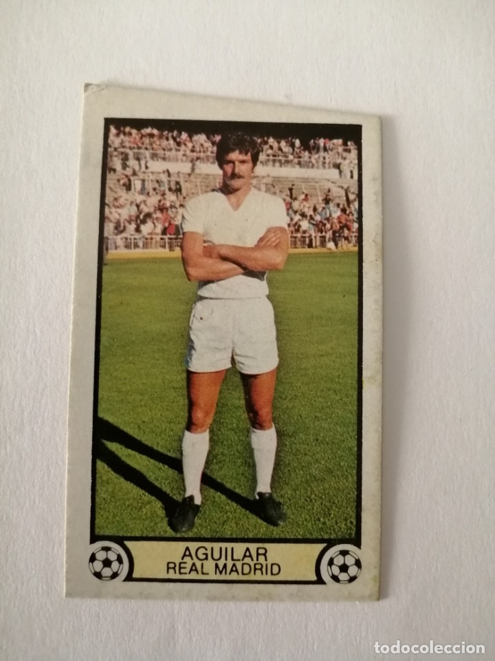Cromos de f&uacute;tbol: Este 79 80 aguilar del real Madrid error de corte - Foto 1