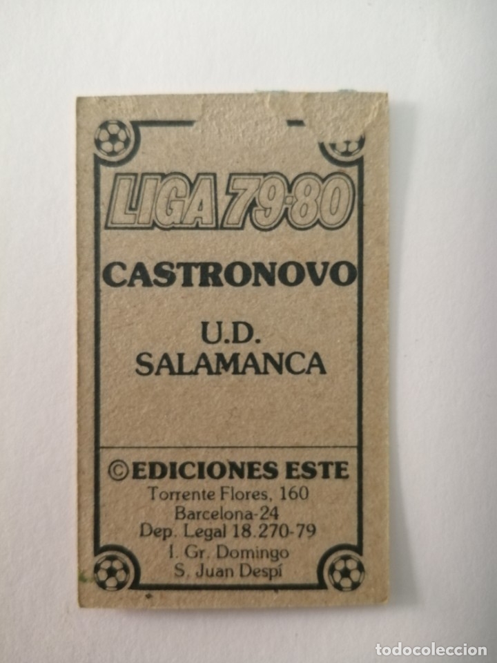 Cromos de f&uacute;tbol: Este 79 80 castronovo del salamanca - Foto 2