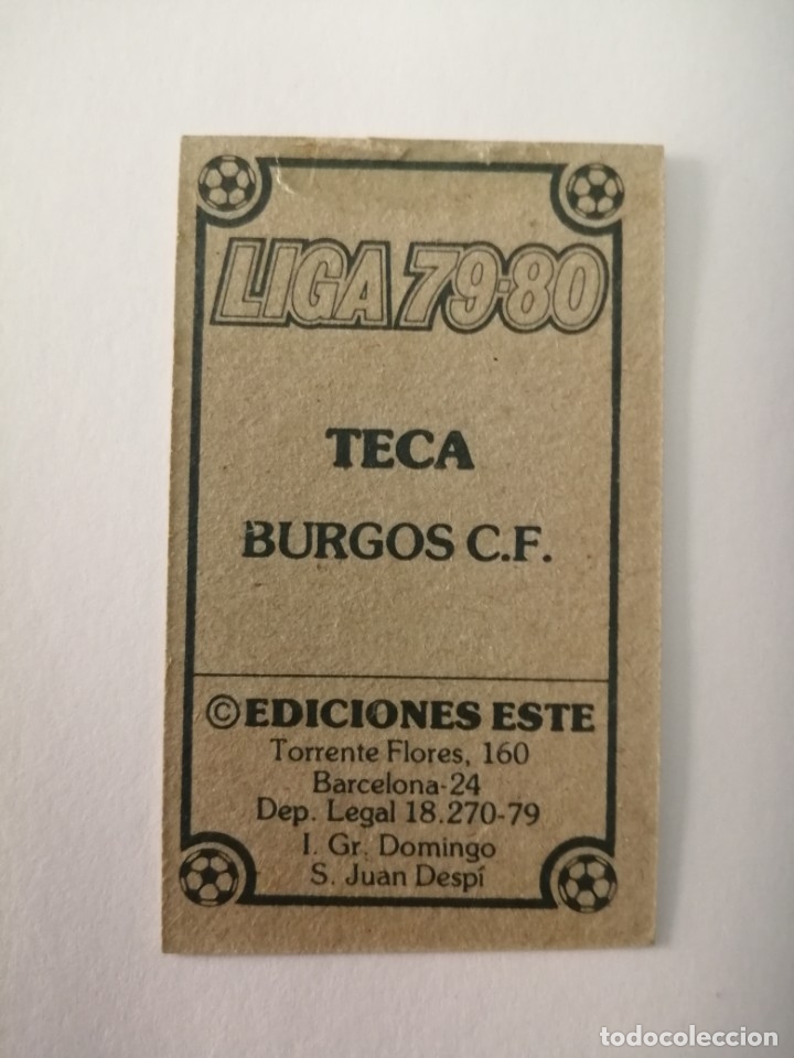 Cromos de f&uacute;tbol: Este 79 80 teca del burgos - Foto 2