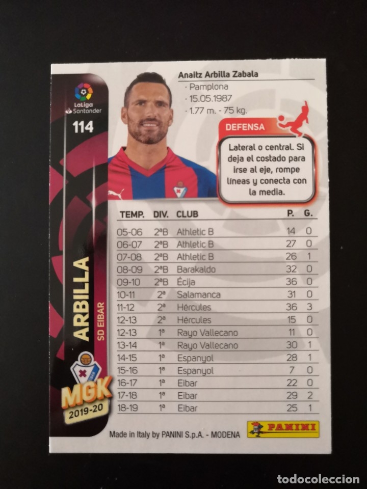 Cromos de f&uacute;tbol: Megacracks 2019/20 - 114 Arbilla - SD Eibar - Foto 2