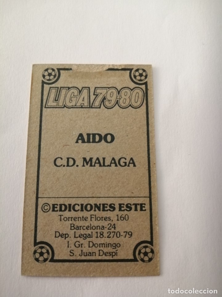 Cromos de f&uacute;tbol: Este 79 80 aido del malaga - Foto 2