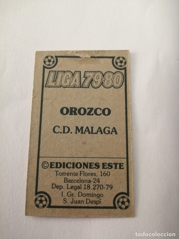 Cromos de f&uacute;tbol: Este 79 80 orozco del malaga - Foto 2