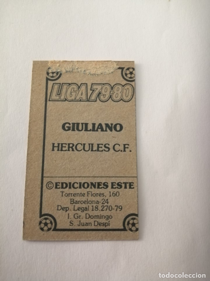 Cromos de f&uacute;tbol: Este 79 80 Giuliano del hercules - Foto 2