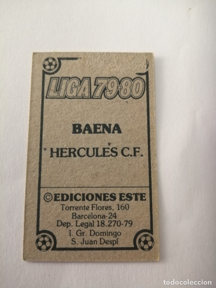 Cromos de f&uacute;tbol: Este 79 80 baena del hercules - Foto 2