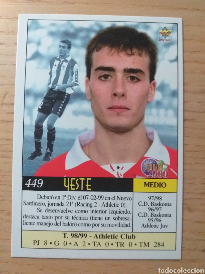 Cromos de f&uacute;tbol: F&Uacute;TBOL CROMO N&ordm; 449 YESTE ATHLETIC BILBAO MUNDICROMO 1999 2000 99-00