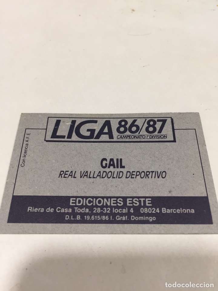 Cromos de f&uacute;tbol: Liga 86/87 Ediciones Este. Gail. - Foto 2