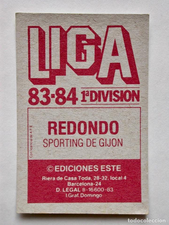 Cromos de f&uacute;tbol: REDONDO DEL SPORTING DE EDICIONES ESTE 83-84, NUNCA PEGADO ( C ) - Foto 2