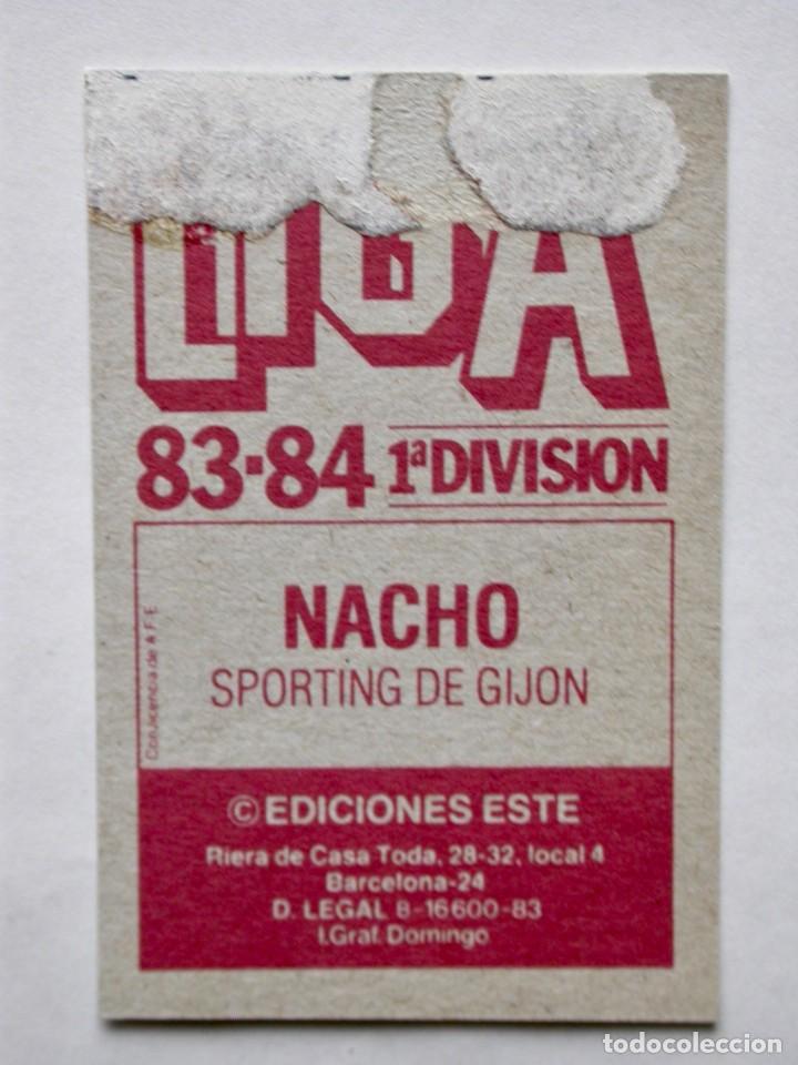 Cromos de f&uacute;tbol: NACHO DEL SPORTING DE EDICIONES ESTE 83-84, DESPEGADO ( C ) - Foto 2