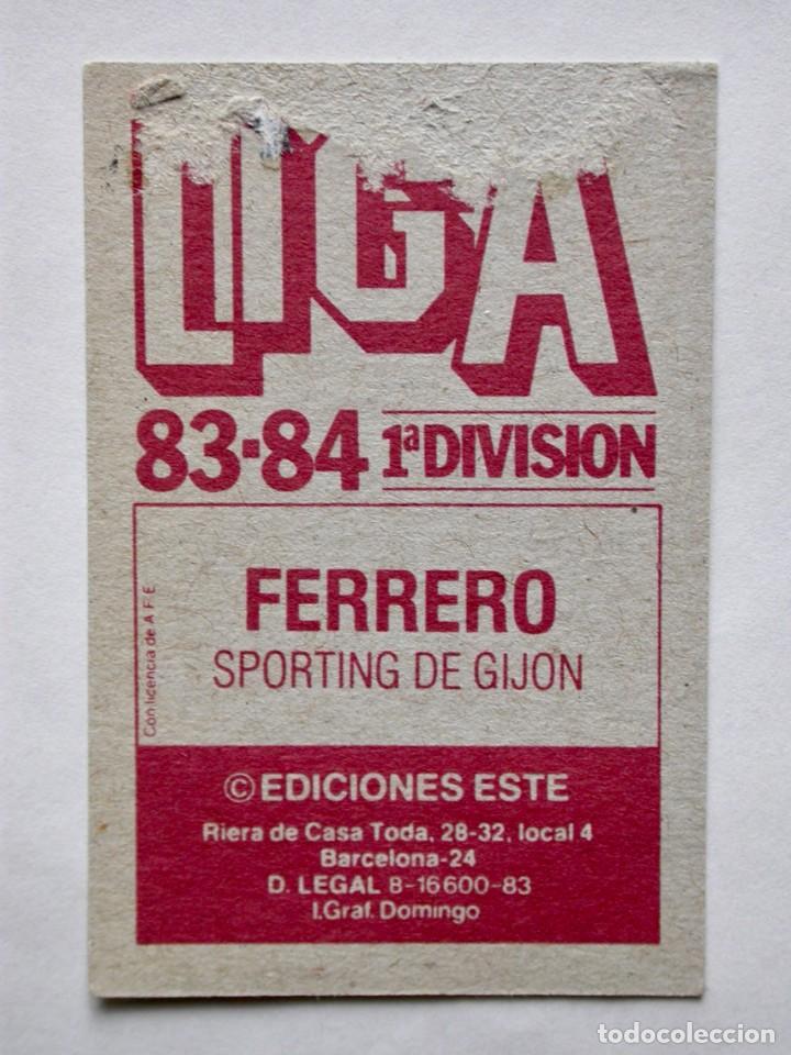 Cromos de f&uacute;tbol: FERRERO DEL SPORTING DE EDICIONES ESTE 83-84, DESPEGADO ( C ) - Foto 2