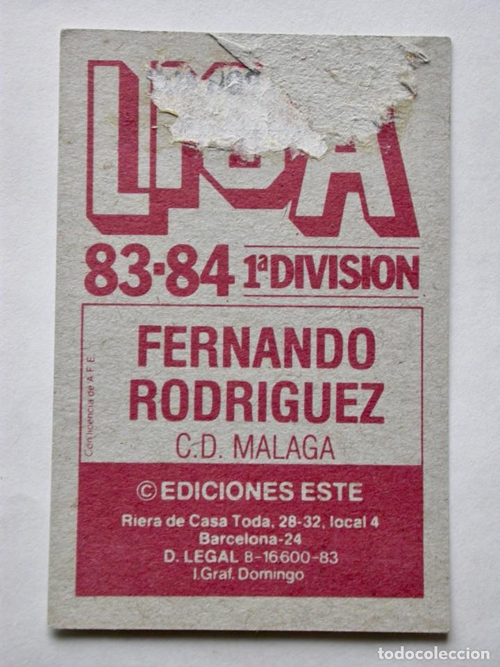 Cromos de f&uacute;tbol: FERNANDO RODR&Iacute;GUEZ DEL M&Aacute;LAGA DE EDICIONES ESTE 83-84, DESPEGADO ( C ) - Foto 2
