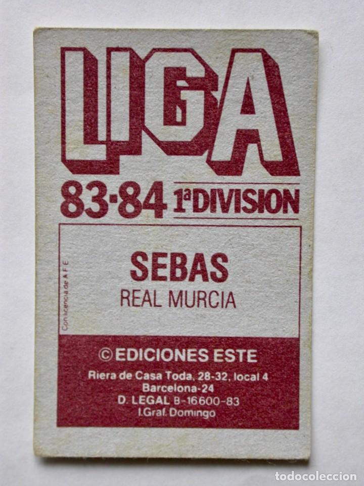 Cromos de f&uacute;tbol: SEBAS DEL MURCIA DE EDICIONES ESTE 83-84, NUNCA PEGADO ( C ) - Foto 2