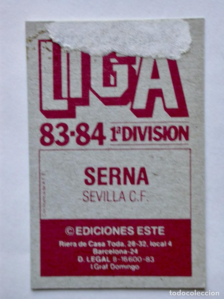 Cromos de f&uacute;tbol: SERNA DEL SEVILLA DE EDICIONES ESTE 83-84, DESPEGADO ( C ) - Foto 2