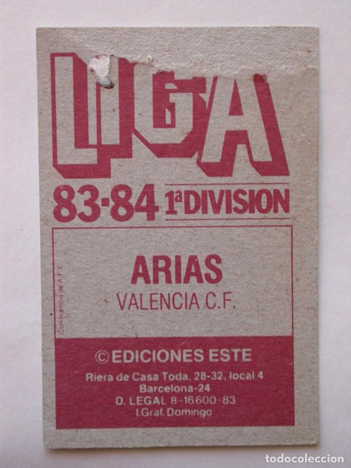 Cromos de f&uacute;tbol: ARIAS DEL VALENCIA DE EDICIONES ESTE 83-84, DESPEGADO ( C ) - Foto 2