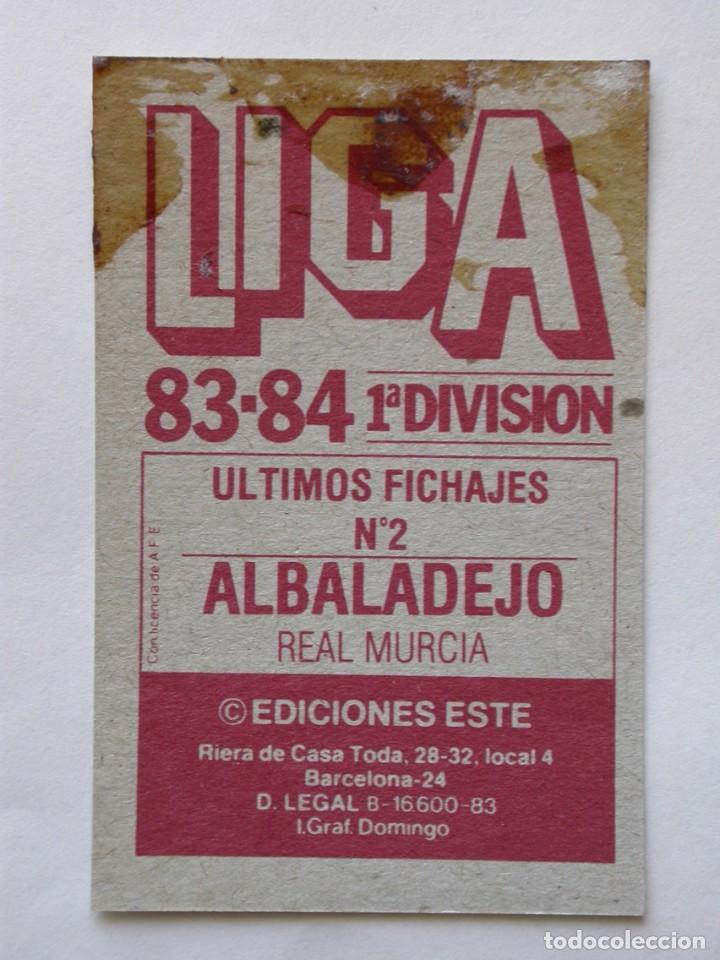 Cromos de f&uacute;tbol: ALBALADEJO UF 2 DE EDICIONES ESTE 83-84, DESPEGADO ( C ) - Foto 2