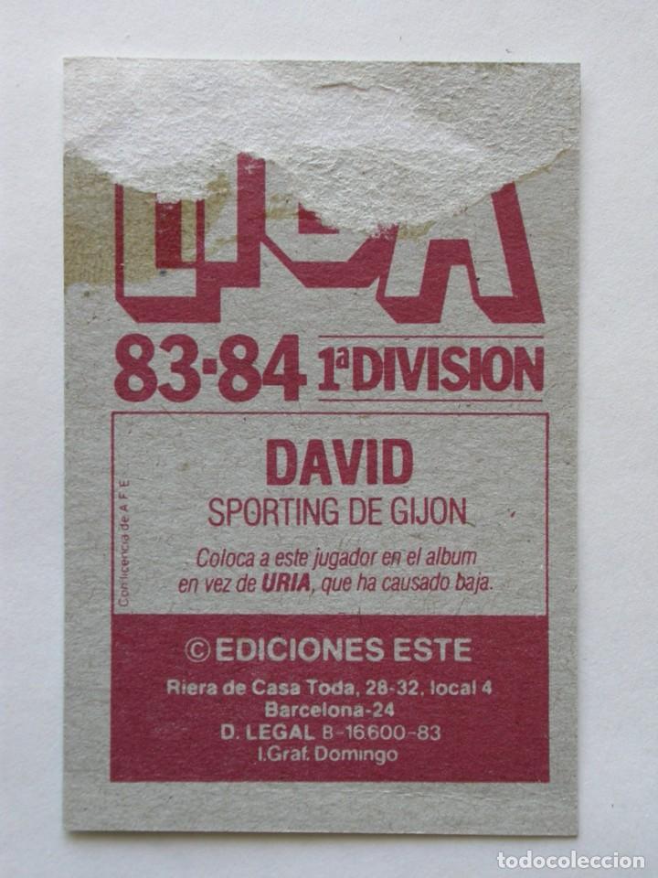 Cromos de f&uacute;tbol: DAVID COLOCA DEL SPORTING DE EDICIONES ESTE 83-84, DESPEGADO ( C ) - Foto 2