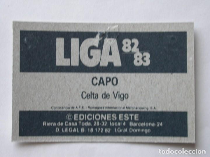 Cromos de f&uacute;tbol: CAPO DEL CELTA DE EDICIONES ESTE 82-83, DESPEGADO (C) - Foto 2