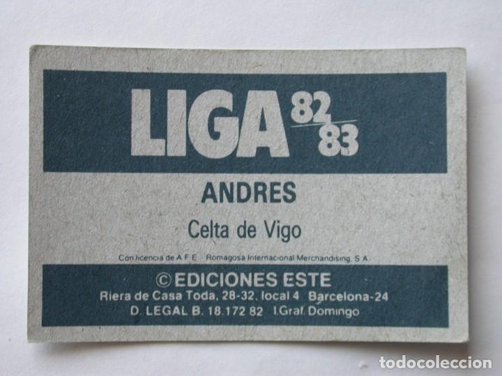 Cromos de f&uacute;tbol: ANDR&Eacute;S DEL CELTA DE EDICIONES ESTE 82-83, NUNCA PEGADO (C) - Foto 2