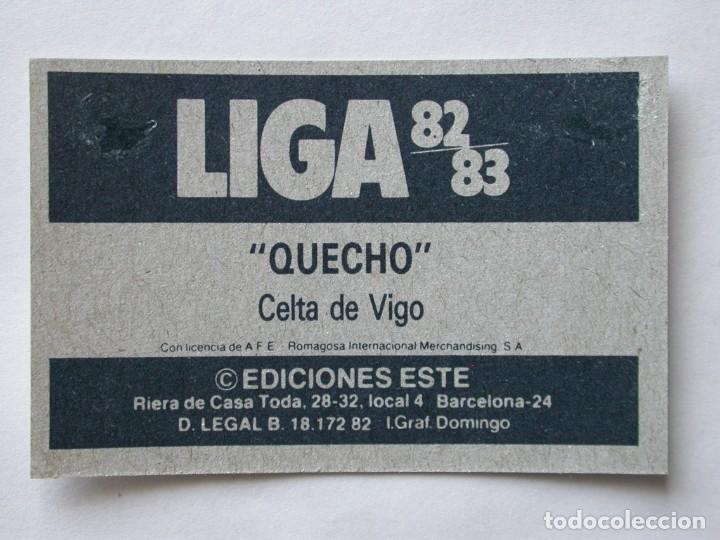 Cromos de f&uacute;tbol: QUECHO DEL CELTA DE EDICIONES ESTE 82-83, DESPEGADO (C) - Foto 2