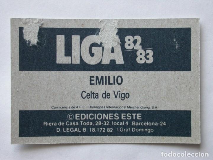 Cromos de f&uacute;tbol: EMILIO DEL CELTA DE EDICIONES ESTE 82-83, DESPEGADO (C) - Foto 2