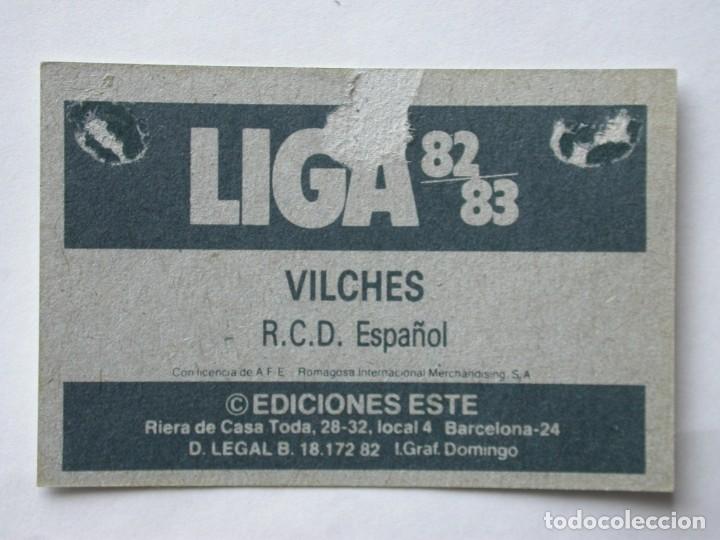 Cromos de f&uacute;tbol: VILCHES DEL ESPA&Ntilde;OL DE EDICIONES ESTE 82-83, DESPEGADO (C) - Foto 2