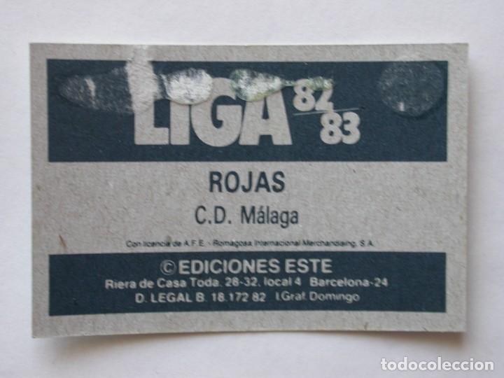 Cromos de f&uacute;tbol: ROJAS DEL M&Aacute;LAGA DE EDICIONES ESTE 82-83, DESPEGADO (C) - Foto 2