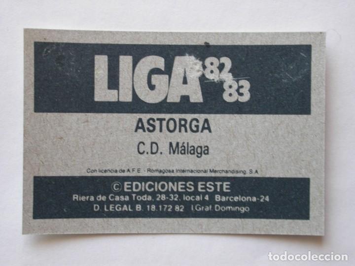 Cromos de f&uacute;tbol: ASTORGA DEL M&Aacute;LAGA DE EDICIONES ESTE 82-83, DESPEGADO (C) - Foto 2