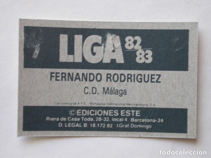 Cromos de f&uacute;tbol: FERNANDO RODR&Iacute;GUEZ DEL M&Aacute;LAGA DE EDICIONES ESTE 82-83, DESPEGADO (C) - Foto 2