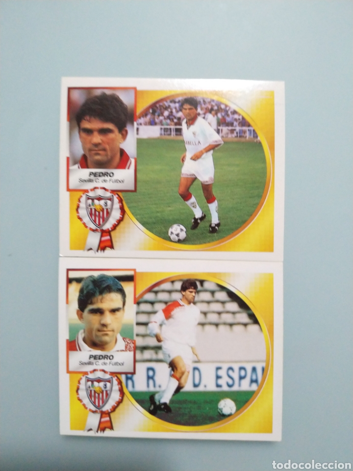 Cromos de F&uacute;tbol: Dos cromos Pedro Liga Este 94 95 1994 1995