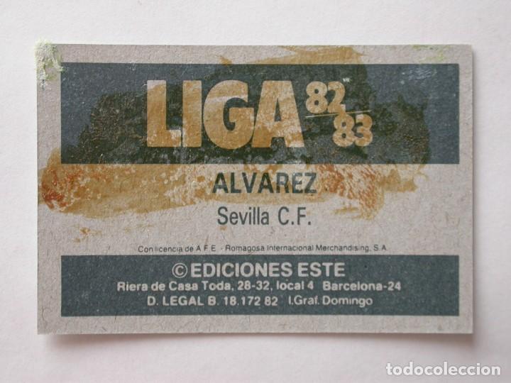 Cromos de f&uacute;tbol: &Aacute;LVAREZ DEL SEVILLA DE EDICIONES ESTE 82-83, DESPEGADO (C) - Foto 2