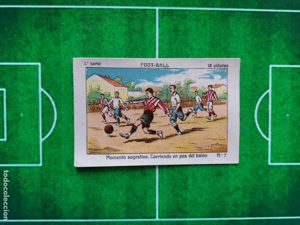 Figurine di Calcio: CROMO F&Uacute;TBOL CONFITER&Iacute;A CHOCOLATES ENRIQUE V VI&Ntilde;ETAS FOOT BALL A&Ntilde;OS 20 N&ordm; 7 MOMENTO SUGESTIVO