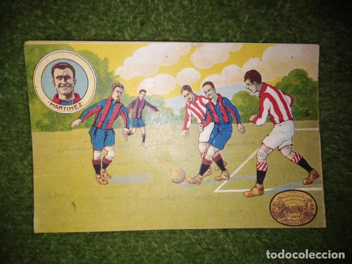 Cromos de F&uacute;tbol: CROMO futbol PRIMER EQUIPO F.C. MARTINEZ BARCELONA CHOCOLATE ORTHI TAMA&Ntilde;O POSTAL 9X 14 CM