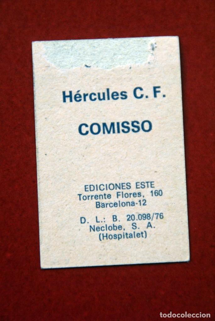 Cromos de f&uacute;tbol: ED. ESTE 76-77. COMISSO HERCULES. RECUPERADO - Foto 2