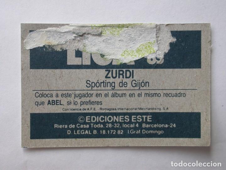 Cromos de f&uacute;tbol: ZURDI COLOCA DEL SPORTING DE EDICIONES ESTE 82-83, DESPEGADO (C) - Foto 2