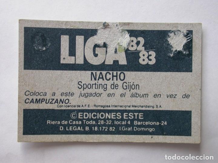 Cromos de f&uacute;tbol: NACHO COLOCA DEL SPORTING DE EDICIONES ESTE 82-83, DESPEGADO (C) - Foto 2