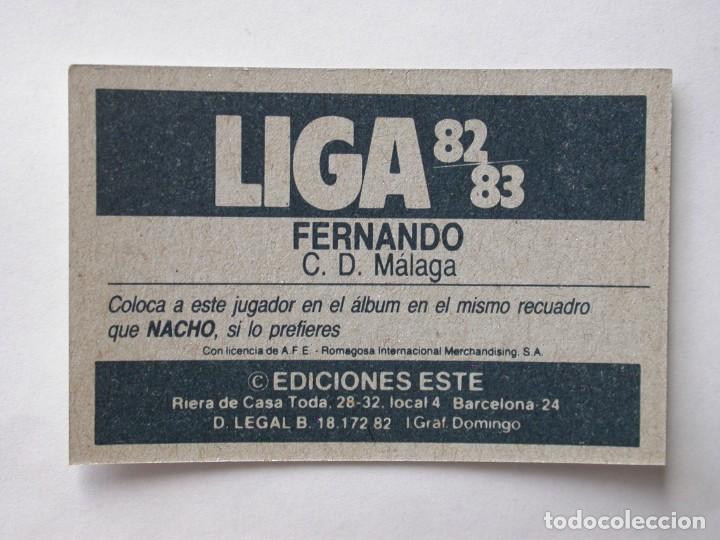 Cromos de f&uacute;tbol: FERNANDO COLOCA DEL M&Aacute;LAGA DE EDICIONES ESTE 82-83, NUNCA PEGADO (C) - Foto 2