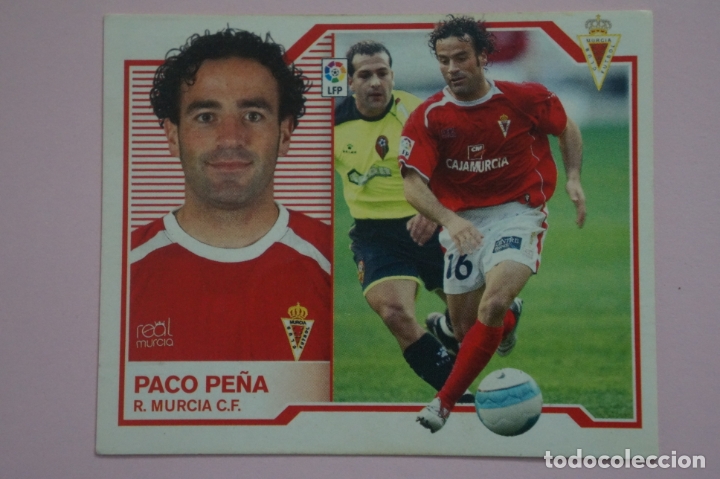 Cromos de f&uacute;tbol: CROMO DE FUTBOL PACO PE&Ntilde;A DEL REAL MURCIA C.F. SIN PEGAR LIGA ESTE 2007-2008/07-08