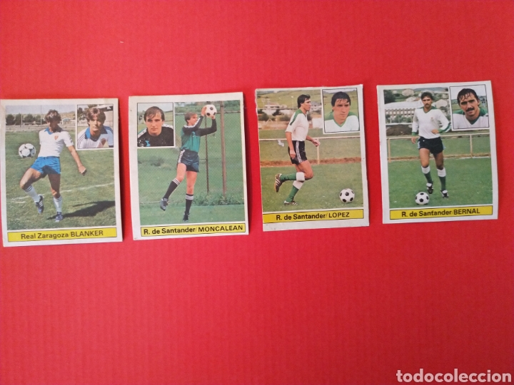 Cromos de F&uacute;tbol: 4 cromos liga Este 81 82 despegados Moncale&aacute;n Blanker L&oacute;pez Bernal