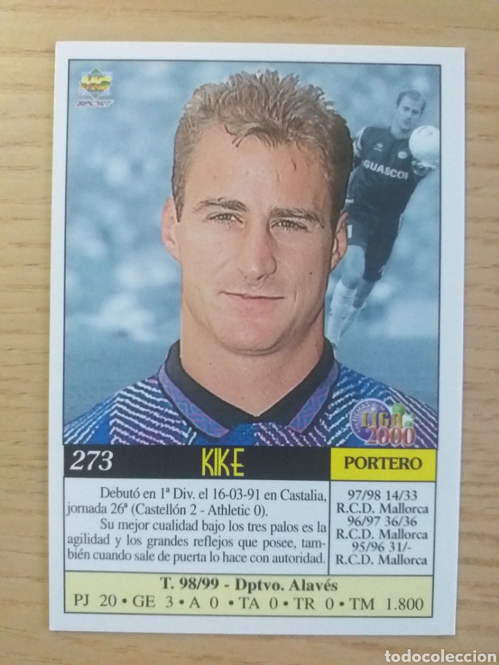 Cromos de Futebol: F&Uacute;TBOL CROMO N&ordm; 273 KIK&Eacute; DEPORTIVO ALAV&Eacute;S MUNDICROMO 1999 2000 99-00