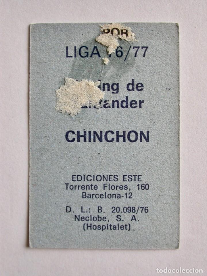 Cromos de f&uacute;tbol: CHINCH&Oacute;N DEL RACING DE EDICIONES ESTE 76-77, DESPEGADO - Foto 2