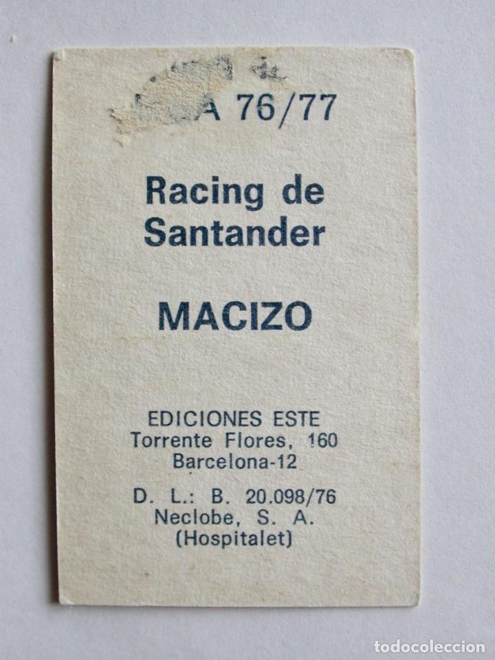 Cromos de f&uacute;tbol: MACIZO DEL RACING DE EDICIONES ESTE 76-77, DESPEGADO - Foto 2
