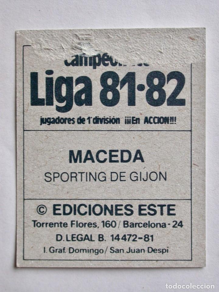 Cromos de f&uacute;tbol: MACEDA DEL SPORTING DE EDICIONES ESTE 81-82, DESPEGADO - Foto 2