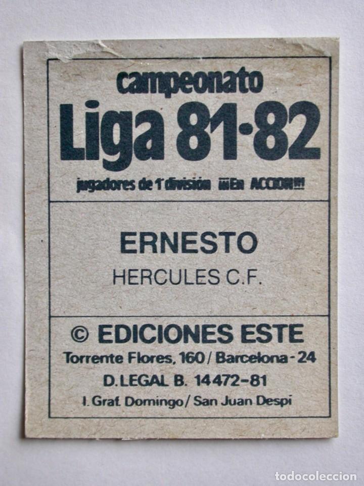 Cromos de f&uacute;tbol: ERNESTO DEL H&Eacute;RCULES DE EDICIONES ESTE 81-82, DESPEGADO - Foto 2
