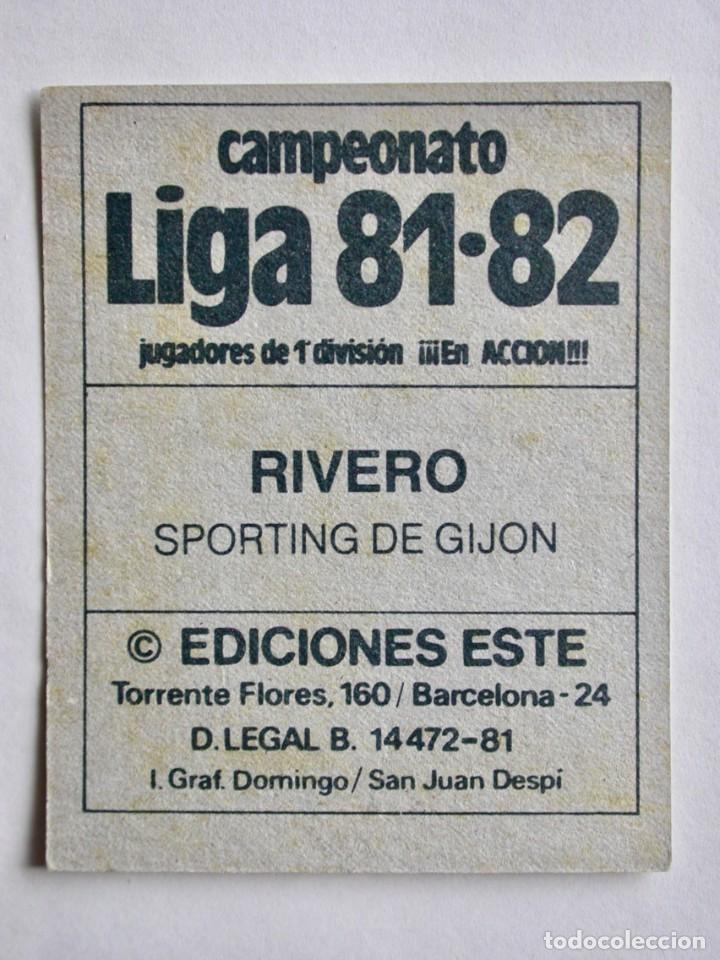 Cromos de f&uacute;tbol: RIVERO DEL SPORTING DE EDICIONES ESTE 81-82, NUNCA PEGADO (C) - Foto 2