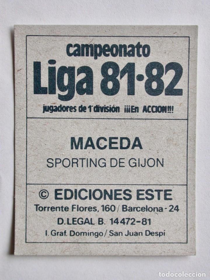 Cromos de f&uacute;tbol: MACEDA DEL SPORTING DE EDICIONES ESTE 81-82, NUNCA PEGADO (C) - Foto 2