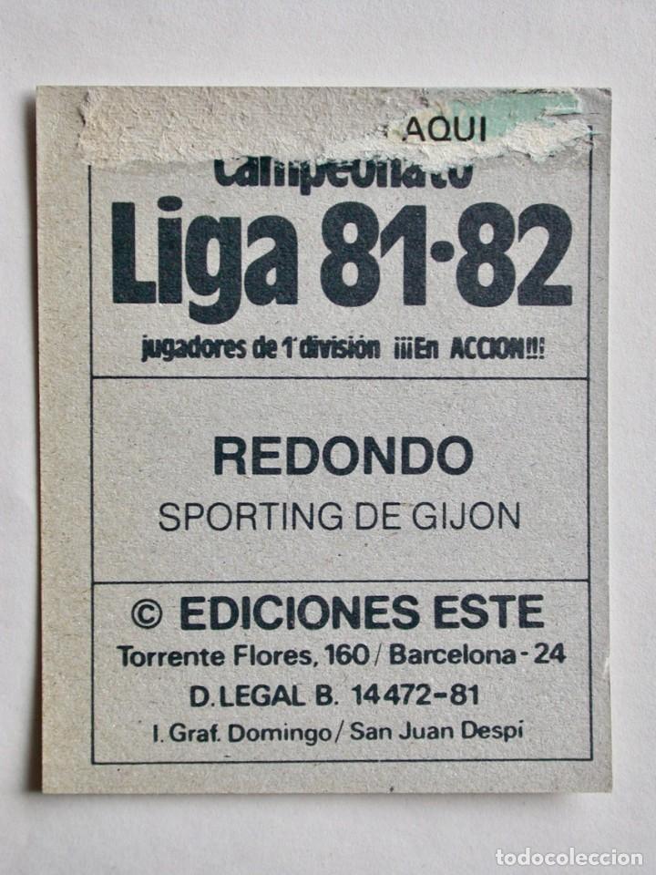 Cromos de f&uacute;tbol: REDONDO DEL SPORTING DE EDICIONES ESTE 81-82, DESPEGADO (C) - Foto 2