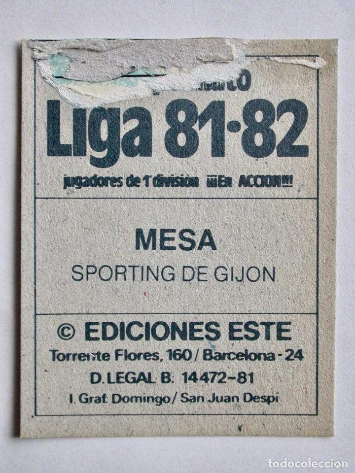 Cromos de f&uacute;tbol: MESA DEL SPORTING DE EDICIONES ESTE 81-82, DESPEGADO (C) - Foto 2